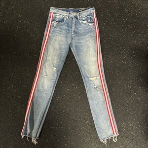 Blank nyc jeans red stripe on sides